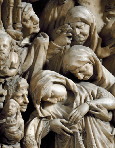 Gotische Kunst: Die Kreuzigung. Reliefdetail der Marmorkanzel von Nicola Pisano (1215/20-1278/84) (Detail) 1266-1268 - Kathedrale Notre-Dame-de-l