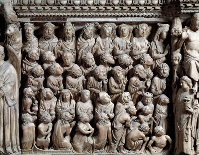 Jüngstes Gericht, die Auserwählten (Detail) von Nicola Pisano