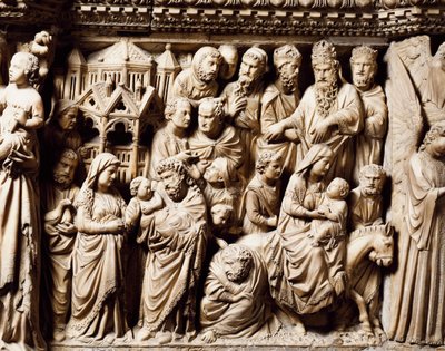 Darstellung im Tempel und Flucht nach Ägypten von Nicola Pisano