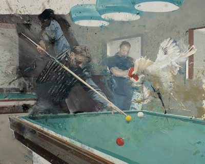 Billard mit Hahn II (2022) von Nicola Pucci