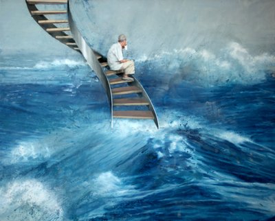 Mann auf einer Leiter sitzend, 2016 von Nicola Pucci