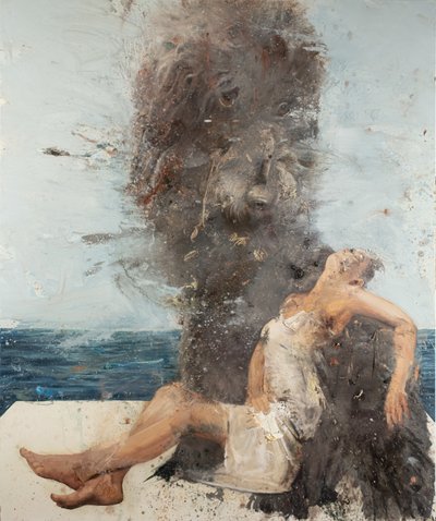 Frau mit Hund II, 2021 von Nicola Pucci