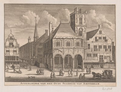 Ansicht des Alten Rathauses in Amsterdam von Nicolaas ten Hoorn