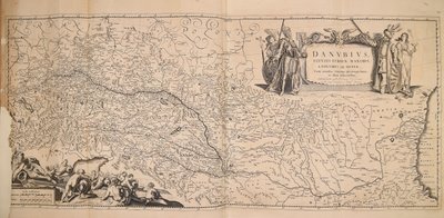 Danubius fluvius Europae maximus a fontibus ad ostia cum omnibus fluminibus ab utroque latere in illum defluentibus von Nicolaes Visscher