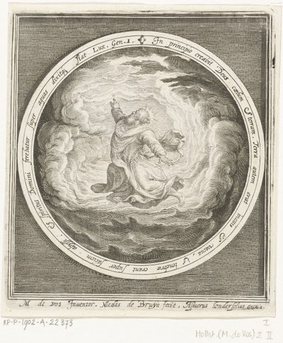 Erster Tag der Schöpfung: Gott erschafft Himmel und Erde von Nicolaes de Bruyn