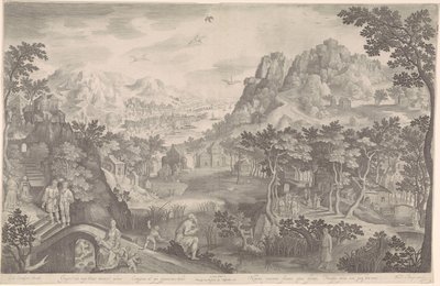 Hosea und die ehebrecherische Frau in einer Landschaft von Nicolaes de Bruyn