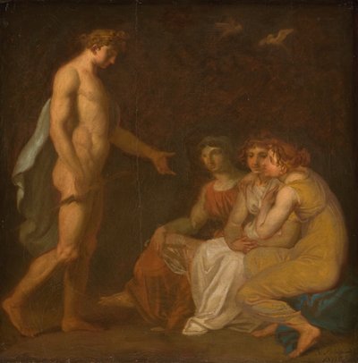 Apollo beauftragt die Parzen, Ceres zu besuchen, die von der Erde geflohen ist von Nicolai Abildgaard