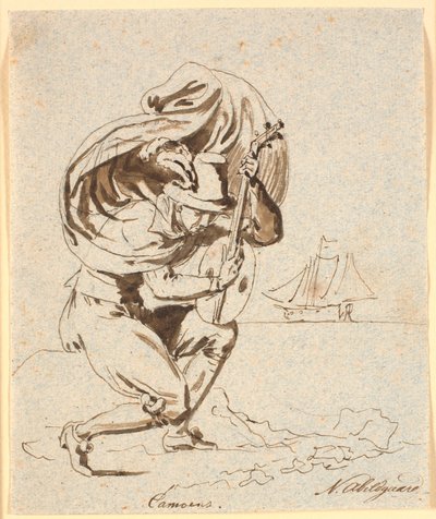 Der portugiesische Dichter Camoëns im Profil nach rechts von Nicolai Abildgaard