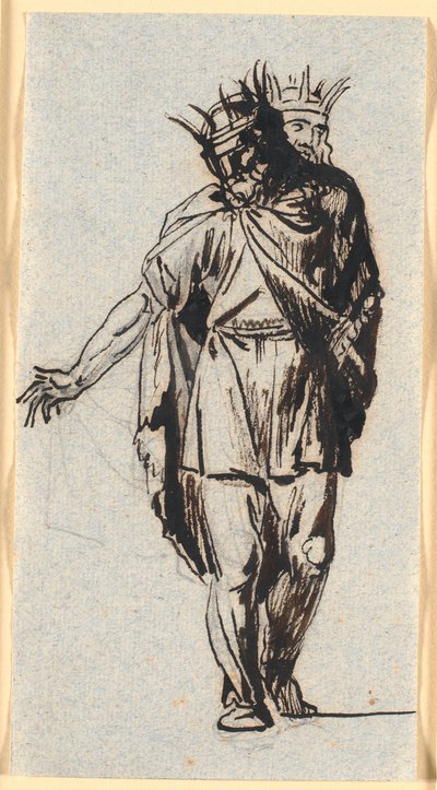 Eine altnordische (?) Königsfigur, stehend mit Krone auf dem Kopf von Nicolai Abildgaard