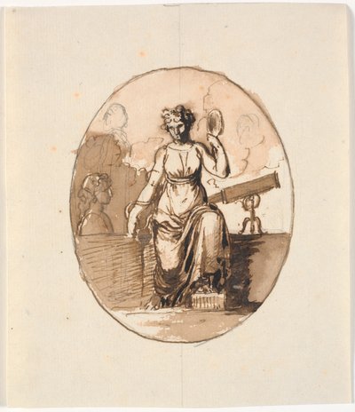 Sitzende Frauenfigur, Allegorie auf Weisheit oder Wissenschaft von Nicolai Abildgaard
