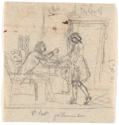 Ein sitzender und ein stehender Herr im Gespräch von Nicolai Abildgaard