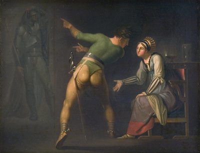 Hamlet und seine Mutter. Episode aus Shakespeares Hamlet von Nicolai Abildgaard