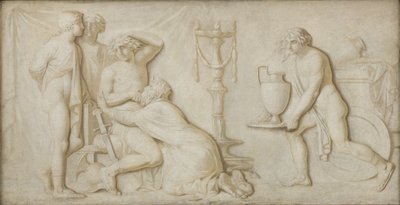 König Priamos bittet Achilles um den Leichnam von Hektor von Nicolai Abildgaard