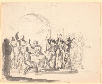 Komposition mit sitzendem König umgeben von nackten Figuren von Nicolai Abildgaard