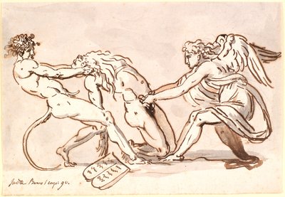 Michael der Erzengel im Streit mit dem Teufel um den Körper von Moses von Nicolai Abildgaard