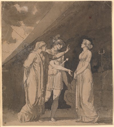Szene aus Voltaires "Le triumvirat", vermutlich 2. Akt, 2. Szene von Nicolai Abildgaard