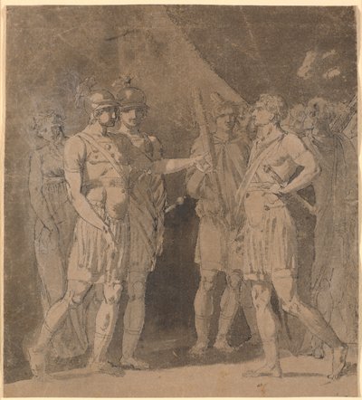 Szene aus Voltaires "Le triumvirat", möglicherweise 1. Akt, 4. Szene von Nicolai Abildgaard