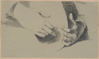 Studie von zwei Händen, die einen ovalen Gegenstand halten (einen Spiegel oder eine Krone?) von Nicolai Abildgaard