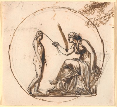 Entwurf mit zwei Figuren für das Befreiungsrelief für die Freiheitsstatue von Nicolai Abildgaard