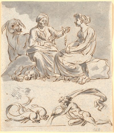 Entwurf für eine Szene aus Apuleius