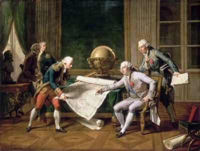 Ludwig XVI. gibt Kapitän La Pérouse Anweisungen von Nicolas André Monsiaux