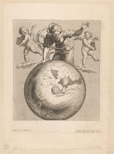 Astronomische Darstellung der Morgendämmerung mit zwei Putti von Nicolas Bocquet
