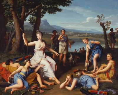 Porträt einer Dame als Diana, die von der Jagd zurückkehrt, 1698 von Nicolas Colombel