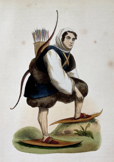 Samoiede, Einwohner Sibiriens, kolorierte Gravur aus Sitten Asiens, von Nicolas Dally, Russland von Nicolas Dally