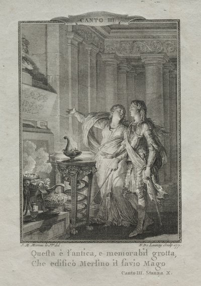 In der Grotte von Merlin, dem Zauberer, 1771 von Nicolas Delaunay
