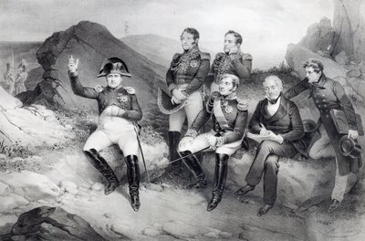 Kaiser Napoleon I. diktiert seine Memoiren an Emmanuel Las Cases auf St. Helena, 1860 von Nicolas Eustache Maurin