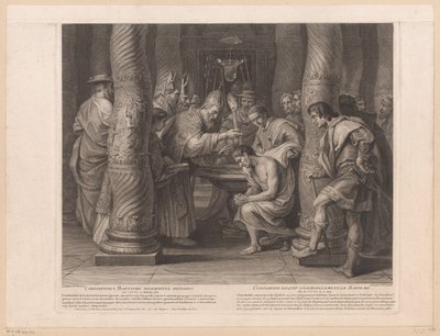 Taufe von Kaiser Konstantin durch Papst Silvester I von Nicolas Henri Tardieu