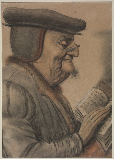 Älterer Mann, der ein Buch liest, erste Hälfte des 17. Jahrhunderts von Nicolas Lagneau