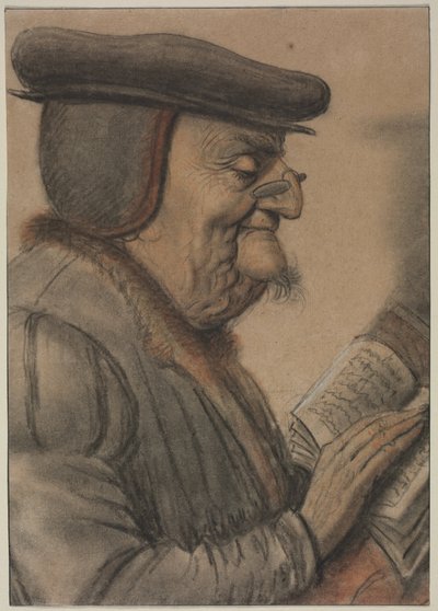 Älterer Mann, der ein Buch liest, erste Hälfte des 17. Jahrhunderts von Nicolas Lagneau or Lanneau