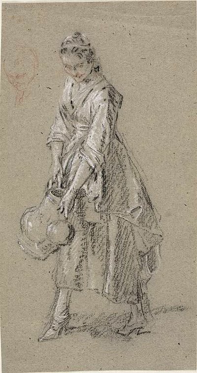 Studie einer jungen Frau mit Gießkanne von Nicolas Lancret