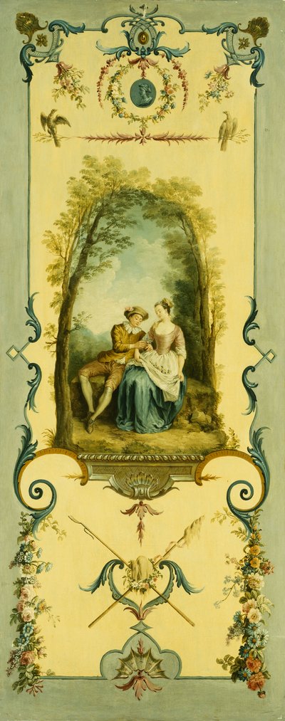 Drei dekorative Paneele mit Allegorien des Winters, Sommers und Herbstes von Nicolas Lancret
