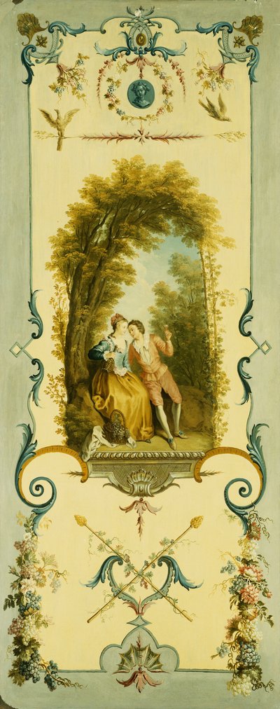 Drei dekorative Paneele mit Allegorien von Winter, Sommer und Herbst von Nicolas Lancret