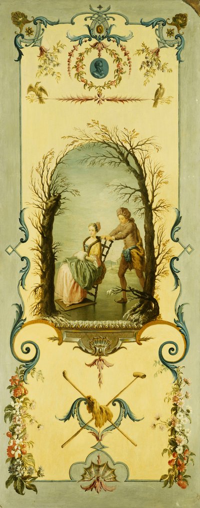 Drei dekorative Paneele mit Allegorien von Winter, Sommer und Herbst von Nicolas Lancret