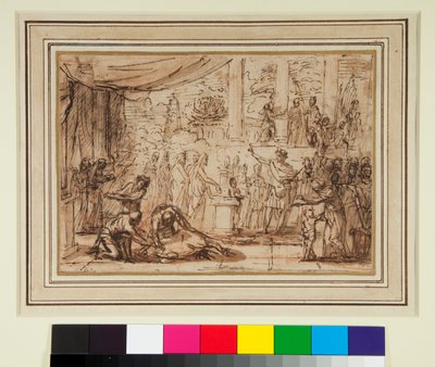 Antikes Opfer in einem Tempel von Nicolas Poussin