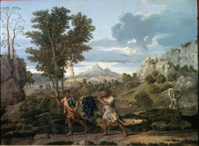 Herbst oder die Trauben aus dem Gelobten Land / Die Rückkehr von Josua und Kaleb mit einer riesigen Traube aus dem Land Kanaan von Nicolas Poussin