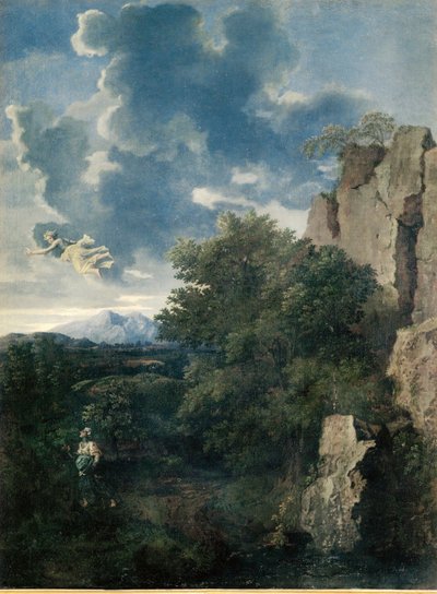Landschaft mit Hagar und dem Engel von Nicolas Poussin