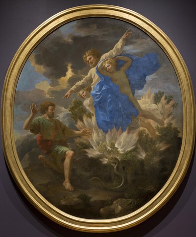 Moses und der brennende Busch von Nicolas Poussin