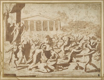 Studie zur Entführung der Sabinerinnen, ca. 1633 von Nicolas Poussin