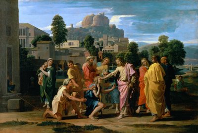 Die Blinden von Jericho oder Christus heilt die Blinden, 1650 von Nicolas Poussin