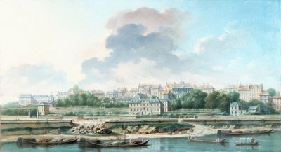 Le Quai et le Village de Passy, vue de la rive gauche, 1757 von Nicolas Raguenet
