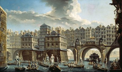 Der Wettkampf der Schiffer vor der Pont Neuf, Paris von Nicolas Raguenet