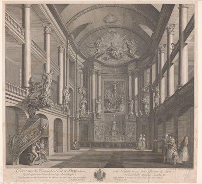 Innenraum der St.-Rosaliakirche in Rotterdam von Nicolas Ransonnette