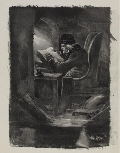 Versuch in Schabkunst (ein Geograf) von Nicolas Toussaint Charlet