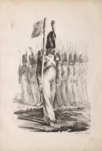 Militärische Kostüme: Karabiniersergeant, Generalführer von Nicolas Toussaint Charlet