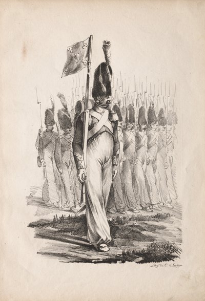 Militärische Kostüme: Karabiner-Sergeant, Generalführer, 1817-1818 von Nicolas Toussaint Charlet