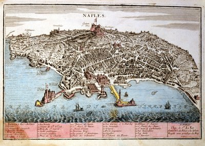 Karte der Stadt Neapel. Karte von Le Fer von Nicolas de Fer